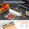 Food Sealer w/Starter Kit, Dry & Moist Food Modes, Compact Design with 10 Vacuum Bags & Bulit-in Cutter(Grey)